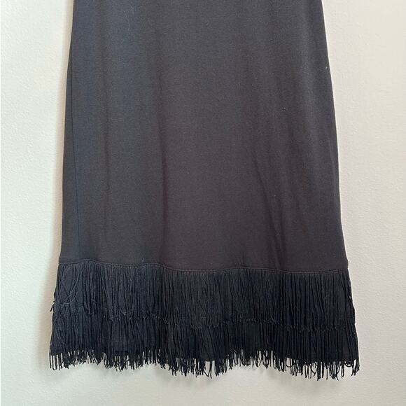 Splendid Fringe Sleeveless Short Mini Dress in Black Women's X-Small - Picture 3 of 7